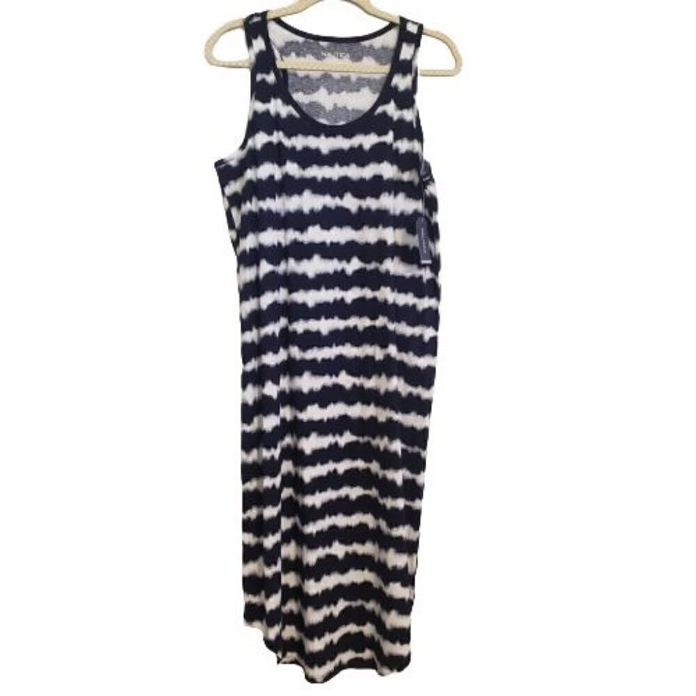 Nautica Tie-Dye Racerback Tank Dress size L NWT